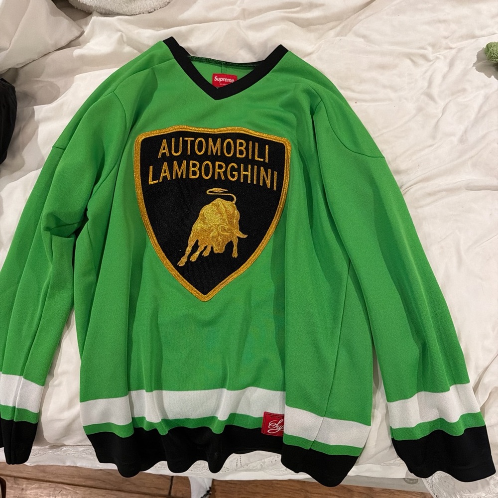 Supreme Green and Black V-Neck Top